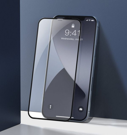 Комплект захисного скла Baseus 0,23 mm для iPhone 12 Pro Max - чорних