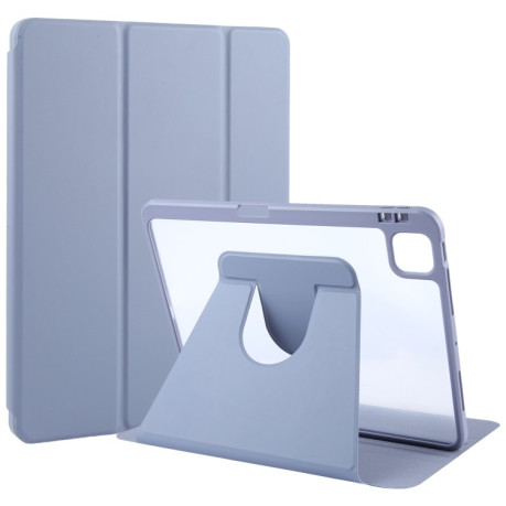 Чохол-книжка GEBEI Acrylic TPU 3-folding Rotating Smart Tablet Leather для iPad Pro 13 2024 - фіолетовий