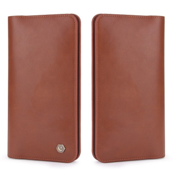 Кожаный универсальный чехол-кошелек POLA для iPhone - коричневый