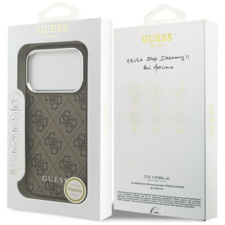 Оригінальний чохол Guess 4G Classic Logo з MagSafe на iPhone 17 Pro - brown