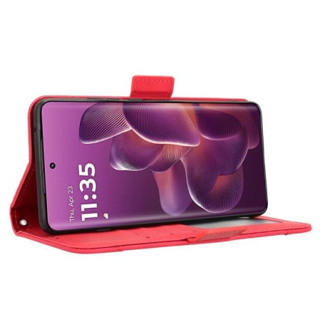 Чехол-книжка Skin Feel Calf на Motorola Edge 60 Pro - червоний