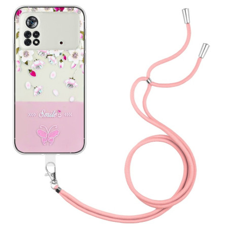 Чехол Bronzing Butterfly Flower для Xiaomi Poco X4 Pro 5G - Peach Blossoms