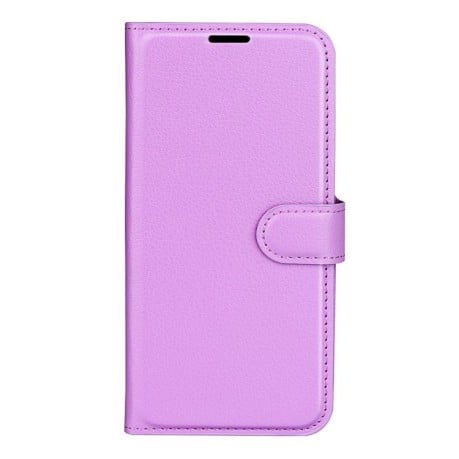 Чехол книжка Litchi Texture Horizontal Flip Leather на Xiaomi Redmi Turbo 5 5G / Poco X8 Pro 5G — фиолетовый