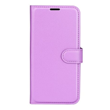 Чехол-книжка с фактурой Litchi и магнитным хлястиком на Xiaomi 15T - фиолетовый