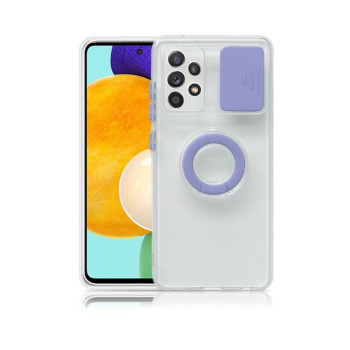 Противоударный чехол Sliding Camera with Ring Holder для Samsung Galaxy A53 - фиолетовый