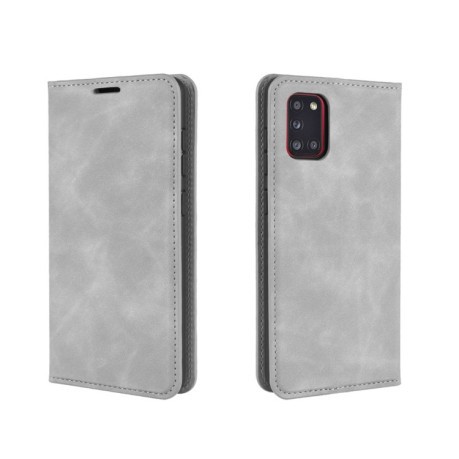 Чехол- книжка Retro Skin Feel Business Magnetic на Samsung Galaxy A31 - серый