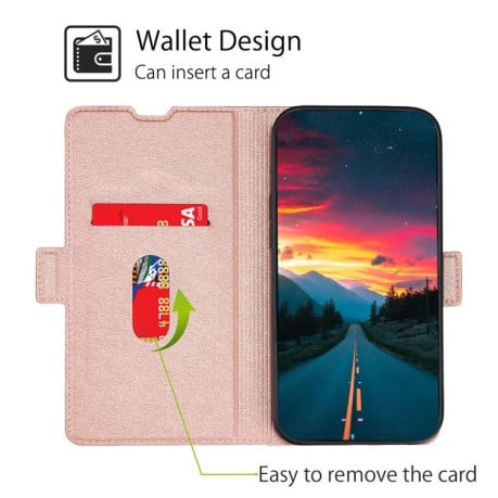 Чехол-книжка Voltage Side Buckle на Infinix Note Edge 5G — розовое золото