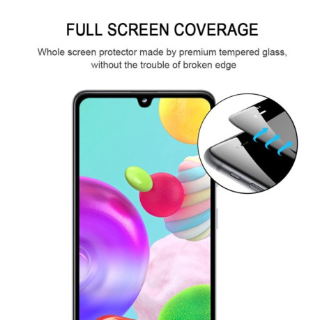 Захисне скло 2.5D Full Glue Full Samsung Galaxy A41 - прозоро-чорне