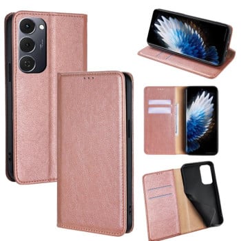 Чехол-книжка Gloss Oil Solid на Tecno Spark 40 Pro+ 4G — розовое золото