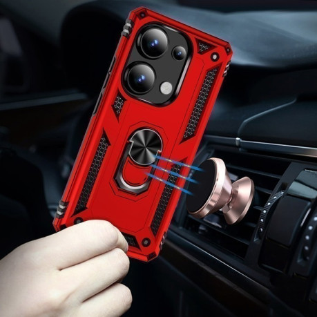 Протиударний чохол HMC 360 Degree Rotating Holder на Xiaomi Redmi Note 14S/ 13 Pro 4G / POCO M6 Pro 4G - червоний
