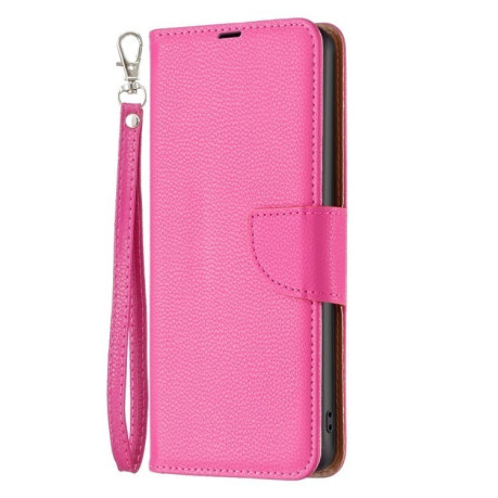 Чехол-книжка Litchi Texture Pure Color на Samsung Galaxy A25 5G - пурпурно-красный