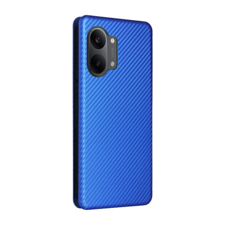 Чехол-книжка Carbon Fiber Texture для Redmi Turbo 5 Max 5G / Poco X8 Pro Max — синий