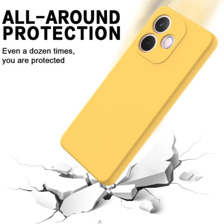 Силіконовий чохол Solid Color Liquid Silicone на OPPO A5 Pro 4G - жовтий