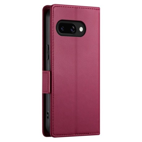 Чехол-книжка Side Buckle Magnetic Frosted Leather для Google Pixel 9a - винно-красный