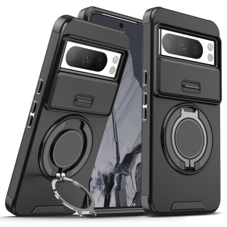 Противоударный чехол Sliding Camshield Ring Holder для Google Pixel 8 Pro - черный