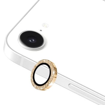 Защитное стекло ENKAY Hat-Prince Glitter Rear Camera Lens Aluminium для iPhone 16e - золотое