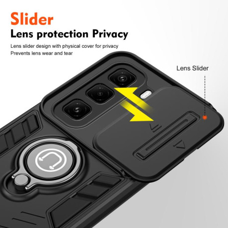 Чохол протиударний Sliding Camshield Ring Holder для Infinix Hot 50 Pro+ 4G - чорний