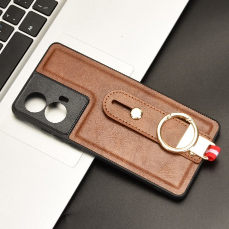 Протиударний чохол Wristband Leather Back для Motorola Moto G85 5G - коричневий