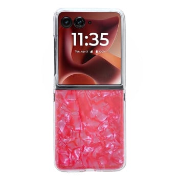 Противоударний чехол Pearlescent Shell Texture для Motorola Razr 60 Ultra - червоний