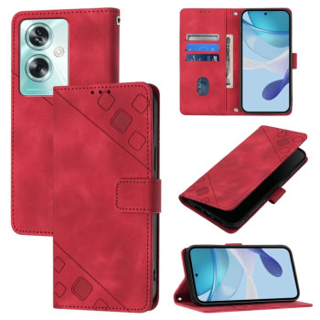 Чехол-книжка Skin-feel Embossed для OnePlus Nord N30 SE - красный