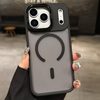 Чехол Skin Feel Frosted Metal Lens Holder MagSafe для iPhone 18 Pro Max/17 Pro Max — чёрный