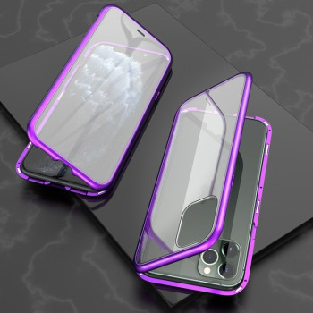 Односторонний магнитный чехол Adsorption Metal Frame для iPhone 11 Pro - фиолетовый