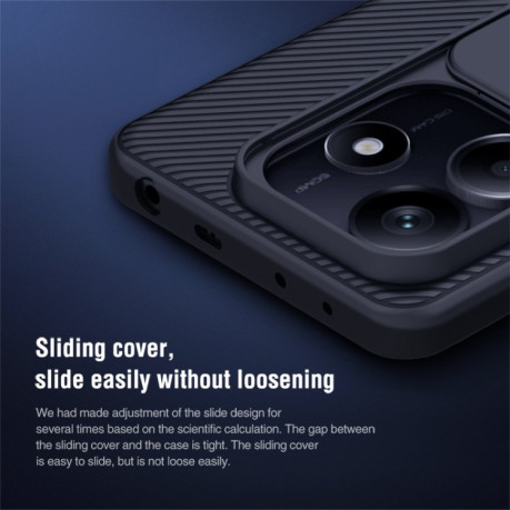 Противоударный чехол NILLKIN Black Mirror Series на Xiaomi Redmi Note 14 5G - синий