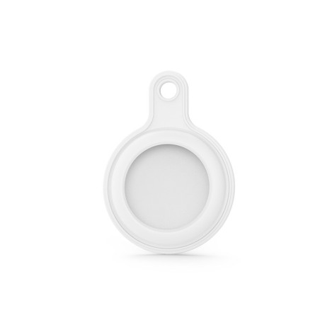Силиконовый брелок Gel Leather с кольцом для AirTag - белый