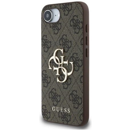 Оригінальний чохол Guess Big Metal Logo для iPhone 16e - Brown