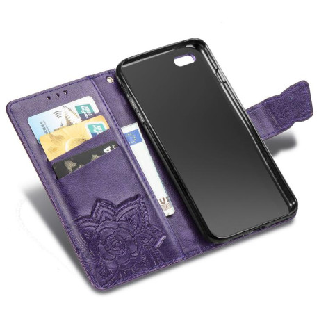 Чохол-книжка Butterfly Love Flower Embossed для iPhone 16e - фіолетовий