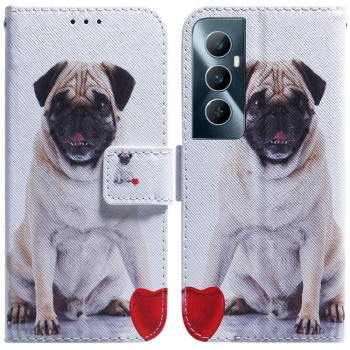Чехол-книжка Coloured Drawing для Realme C65 4G - Pug
