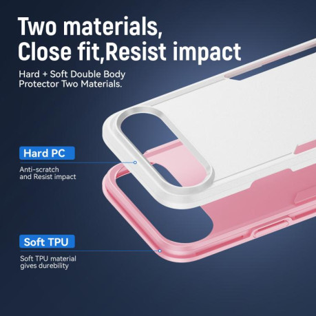 Противоударный чехол Heavy Duty Armor для iPhone Air - White+Pink