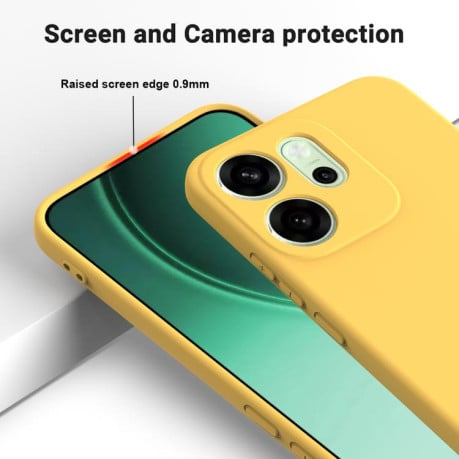 Силиконовый чехол Solid Color Liquid Silicone на OPPO Reno14 F 5G Global - желтый