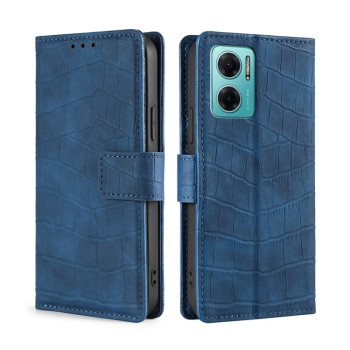 Чехол-книжка с мягким покрытием (Skin Feel), фактура “крокодил” (Crocodile Texture) на Xiaomi Redmi Note 11E/Redme 10 5G CN/Redmi 10 5G - синий