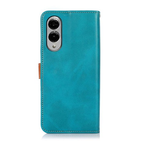 Чохол-книжка KHAZNEH Dual-color Cowhide для Samsung Galaxy S25 Edge 5G - синій