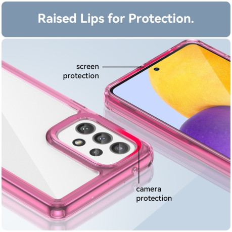 Противоударный чехол Colorful Acrylic Series для Samsung Galaxy A73 5G - розовый