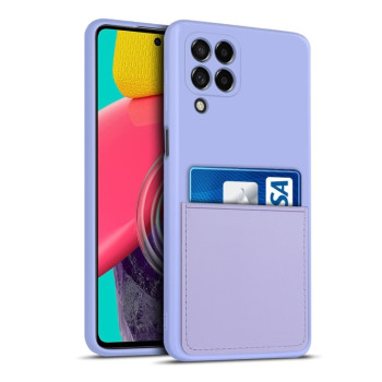 Противоударный чехол Liquid Silicone Skin with Card Slot для Samsung Galaxy M53 5G - фиолетовый