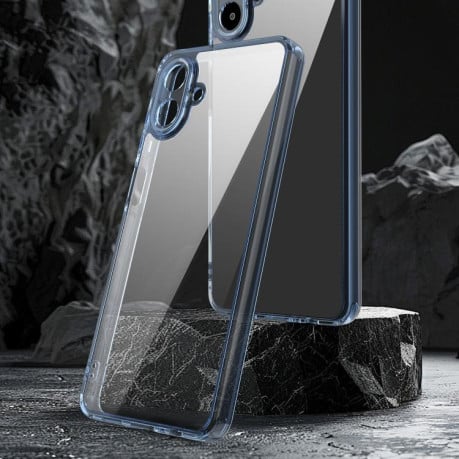 Чехол Airbag гибрид с цветными гранями на Samsung Galaxy A07 4G - синий