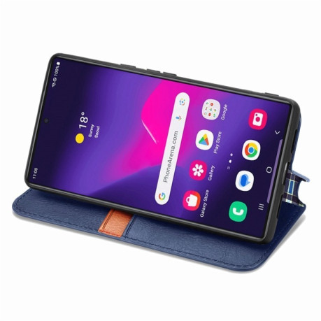 Чехол-книжка Cubic Grid для Samsung Galaxy S25 Ultra 5G - синий