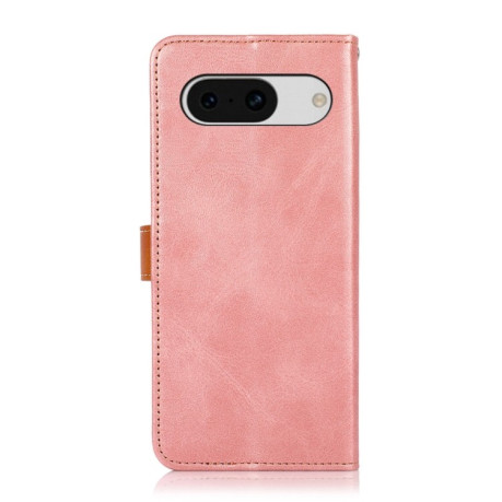 Чехол-книжка KHAZNEH Dual-color Cowhide для Google Pixel 8a - розовое золото
