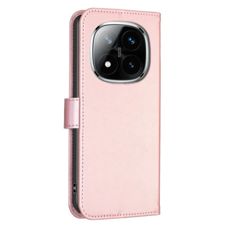 Чохол-книжка Four-leaf Clasp Embossed на Redmi Note 14 Pro 4G - рожевий