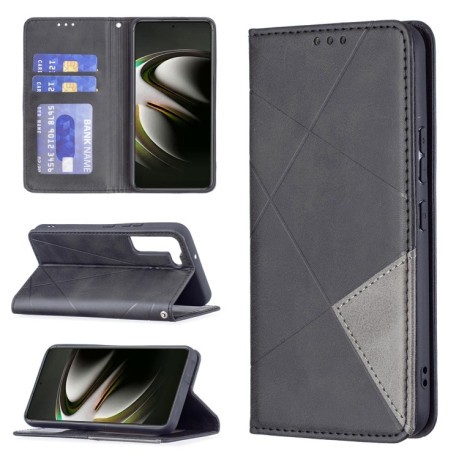 Чохол-книжка Rhombus Texture Samsung Galaxy S22 5G - чорний