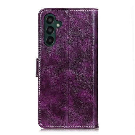 Чехол-книжка Magnetic Retro Crazy Horse Texture на Samsung Galaxy A55 5G - фиолетовый