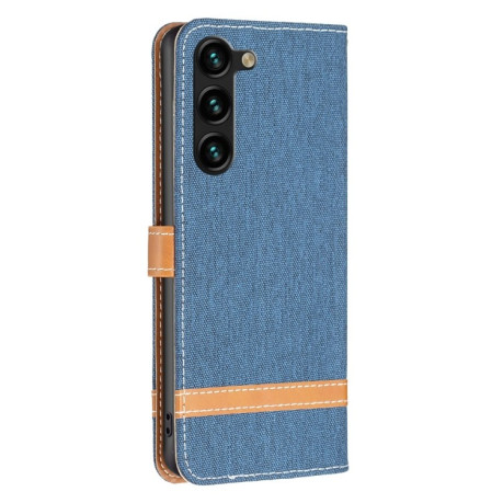 Чехол-книжка Color Matching Denim Texture на Samsung Galaxy S25+ 5G - синий