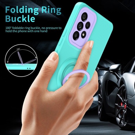 Противоударный чехол Eagle Eye Ring Holder для Samsung Galaxy A33 5G  - светло-зеленый