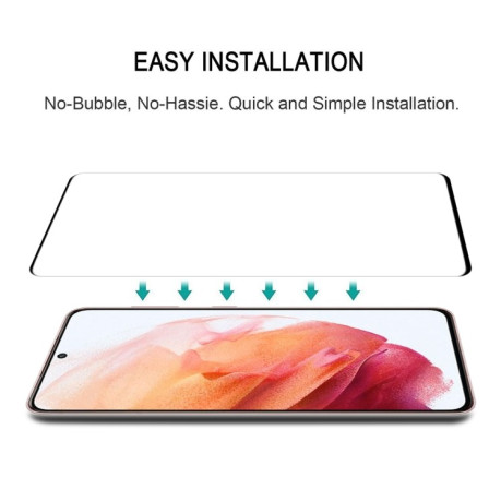 Защитное стекло 9H HD 3D Curved Edge (Full Glue) для Samsung Galaxy S21 - черное
