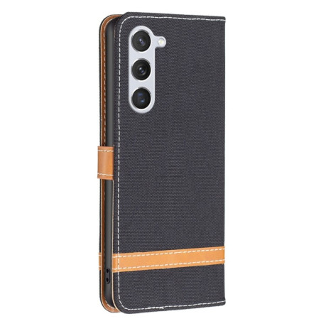 Чехол-книжка Color Matching Denim Texture на Samsung Galaxy S25 5G - черный