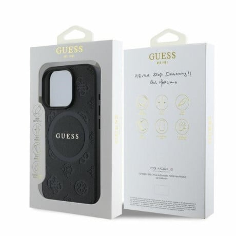 Оригинальный чехол Guess Saffiano MagSafe на iPhone 16 Pro Max - Black