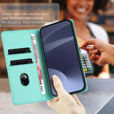 Чехол-книжка Embossed Multi-functional Wallet Retro Leather на Infinix Hot 50 Pro 4G - зеленый