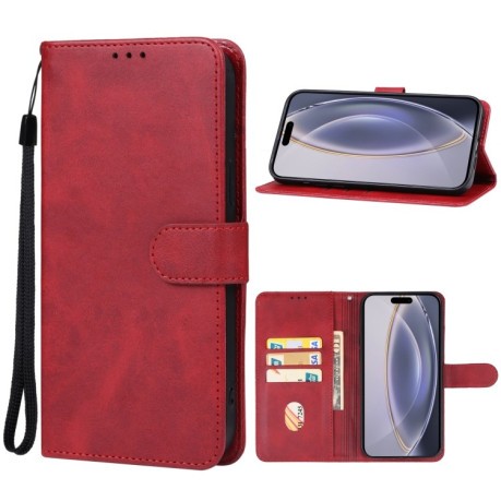 Чехол-книжка EsCase Leather для iPhone 16 Pro Max - красный